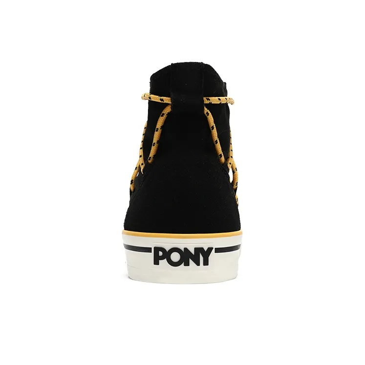 PONY Shooter Anti Slip Wear Resistant High Top Canvas Shoes Unisex Black-3
