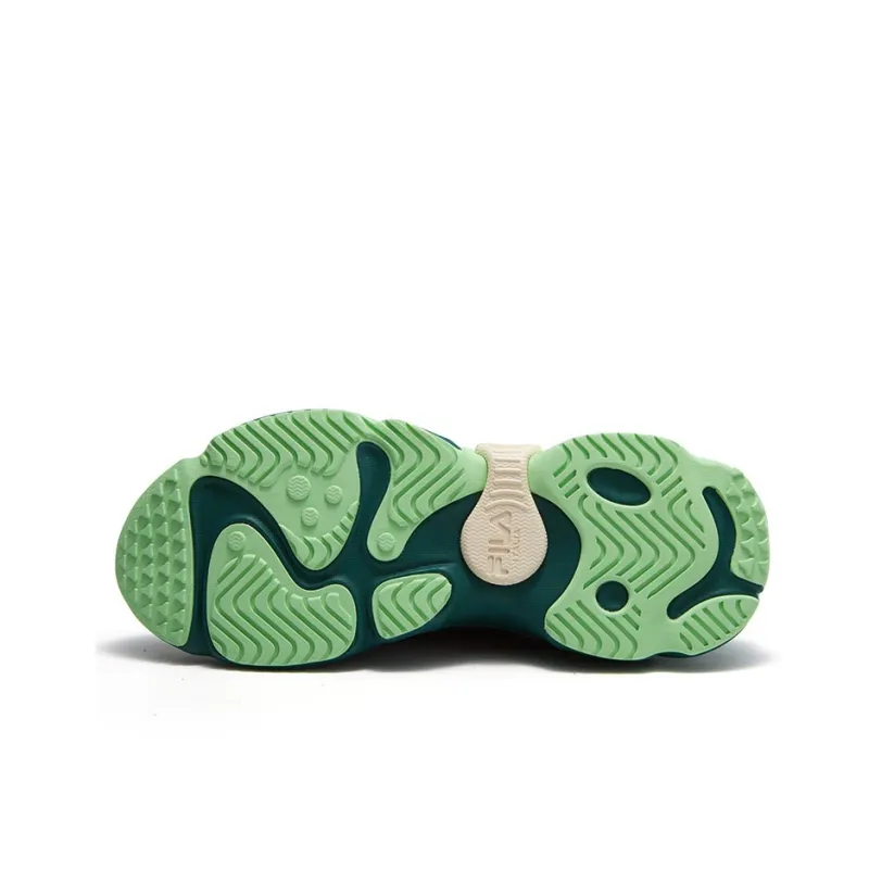 FACETASM x FILA FUSION RACCOON X FACETASM Slip Resistant Low Top Chunky Sneakers Men's Black Green-4