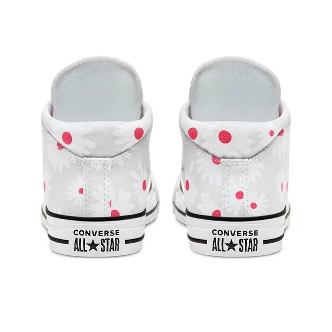 Converse Chuck Taylor All Star Anti-Slip Wear-Resistant Mid-Top Canvas Shoes Women's Small Daisy Gray White-4
