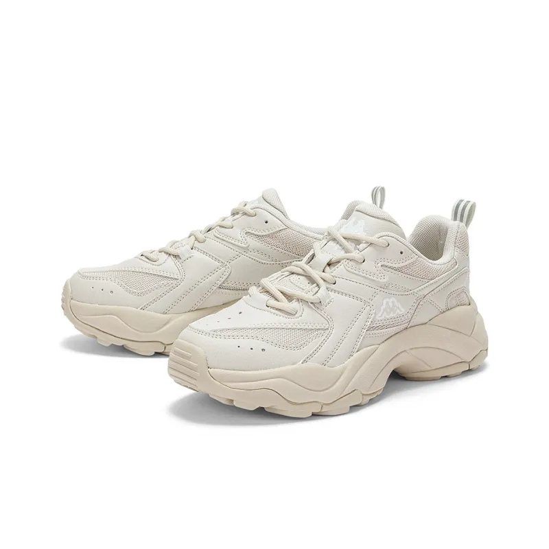 Kappa Shock Absorbers With Slip Resistant And Abrasion Resistant Properties Low Top Chunky Sneakers Women's New Khaki-2