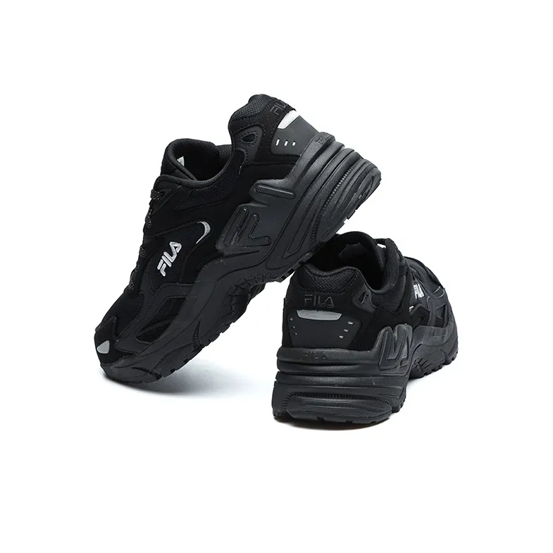 FILA FUSION Catapult Cushioned Wear Resistant Lightweight Height Increasing Low Top Chunky Sneakers Men's Black-3