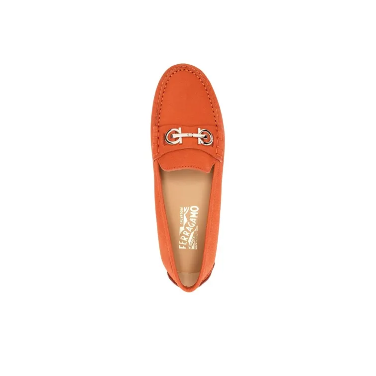 FERRAGAMO Gancini Loafers Women's Orange-4