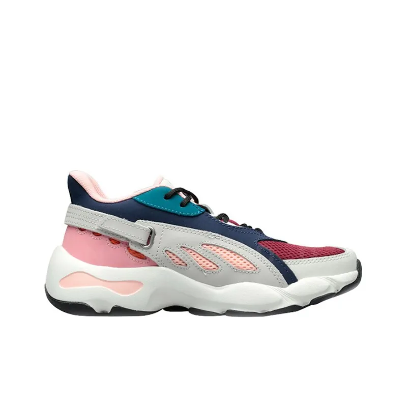 LiNing Butterfly Durable Breathable Low Top Chunky Sneakers Women's Red White-1