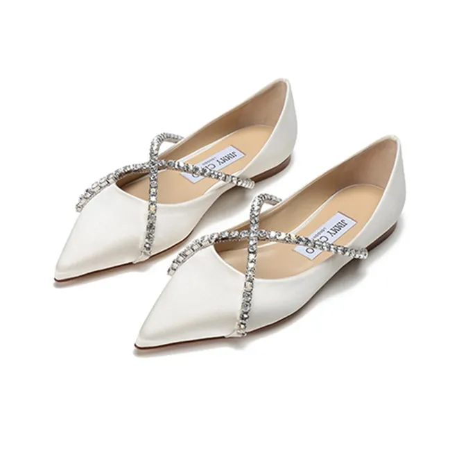 Jimmy Choo Casual Single Shoes Women's White-2