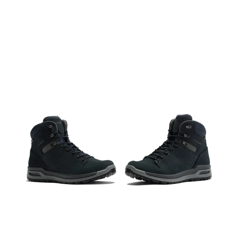Lowa Locarno GTX Anti Slip Wear Resistant Mid Top Outdoor Shoes Men's Black-3