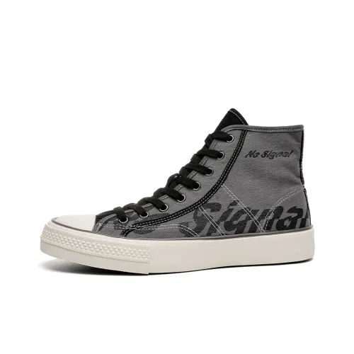 WARRIOR Canvas Shoes Unisex High-Top Gray Black