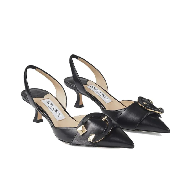 Jimmy Choo Moni Chunky Heel Medium Heel Shoes Women's Black-2