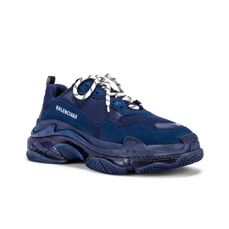 Balenciaga Triple S Clunky Shoes Navy Women's-2