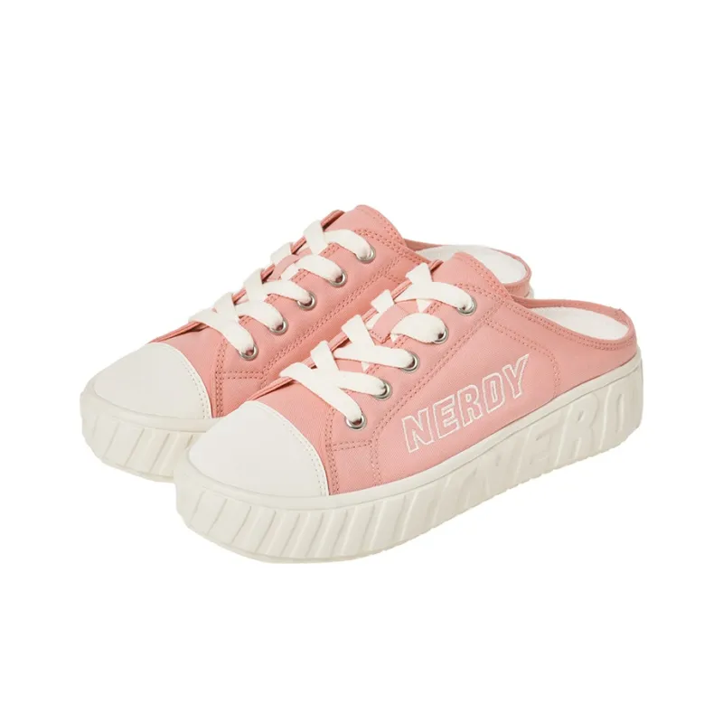 Nerdy Canvas Shoes Unisex Low-Top Pink-2