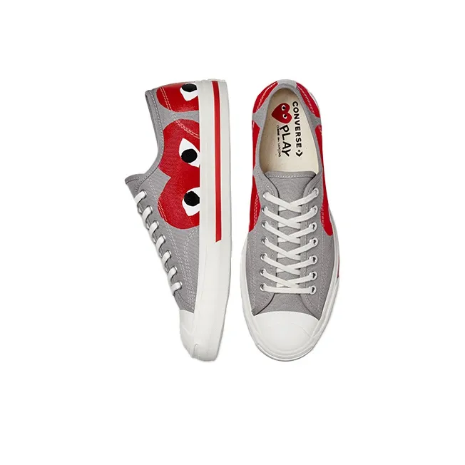 Converse Jack Purcell Comme Des Garcons Play Grey Red-4