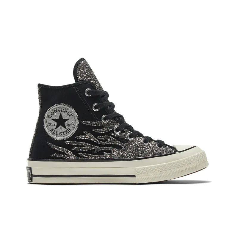 Converse Women's Chuck 70 High 'Archival Glitter Flame Black Egret' Women's-1
