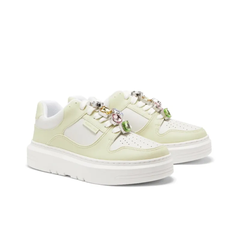 CHARLES&KEITH Skateboard Shoes Women's Low Top Pink/Mint Green Mint Green/White-4