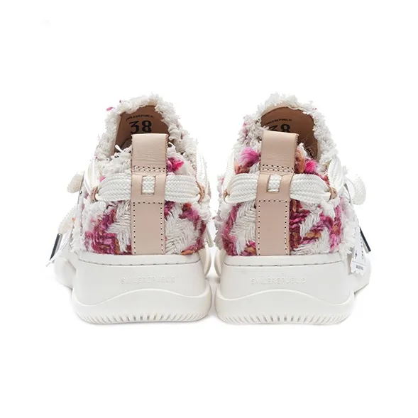 SMILEREPUBLIC Wear Resistant Height Increasing Low Top Canvas Shoes Women's Red-4