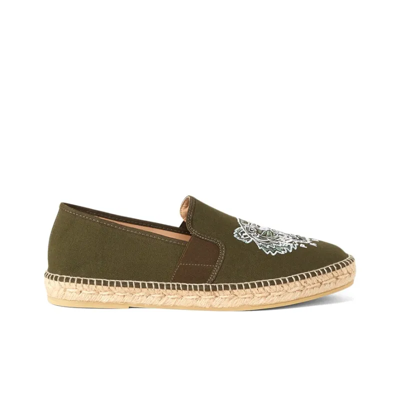 KENZO Tiger Espadrilles Men Low Top Dark Green-1