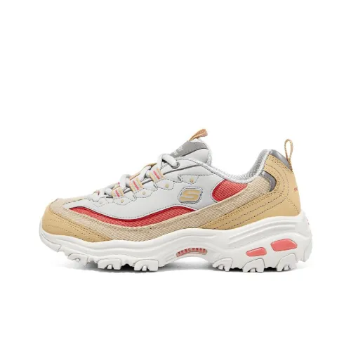 Skechers D'Lites 1.0 Chunky Sneakers Women's Low Top White/Yellow/Red
