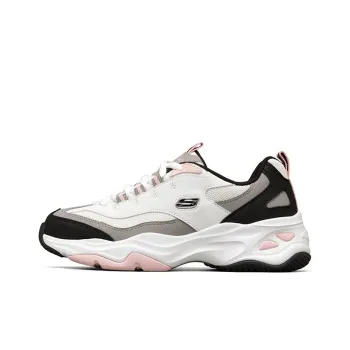 Skechers D'Lites Low Dad Shoes White/Black/Pink Women's