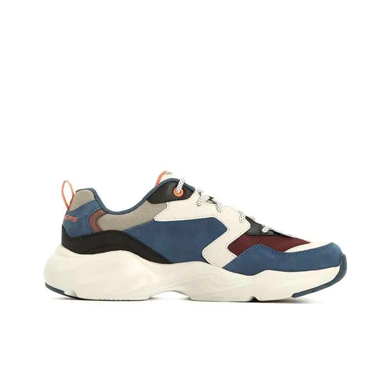 Skechers Stamina Airy Cushioning Anti Slip And Wear Resistant Low Top Chunky Sneakers Men's Dark Blue Brown-1