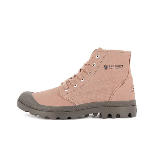Palladium Pampa Hi Oeganic II Anti-Slip And Wear-Resistant Breathable High-Top Canvas Shoes Unisex Dusty Pink