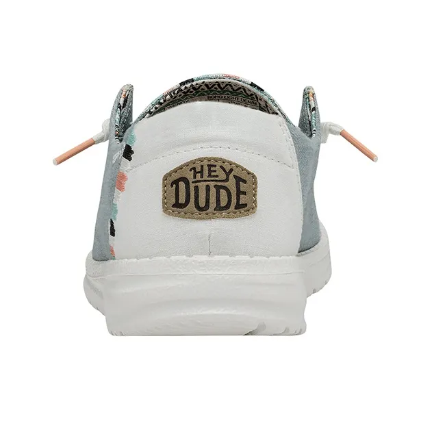 Heydude Canvas Shoes Women's Low Top Light Denim Blue-5