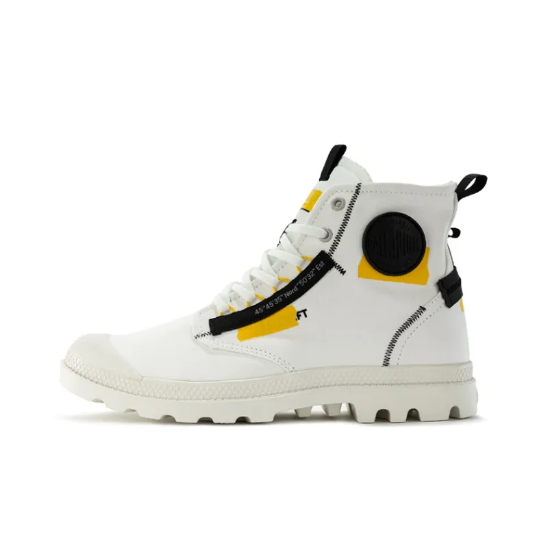 Palladium Pampa Anti Slip And Wear Resistant Breathable High Top Canvas Shoes Unisex White-0
