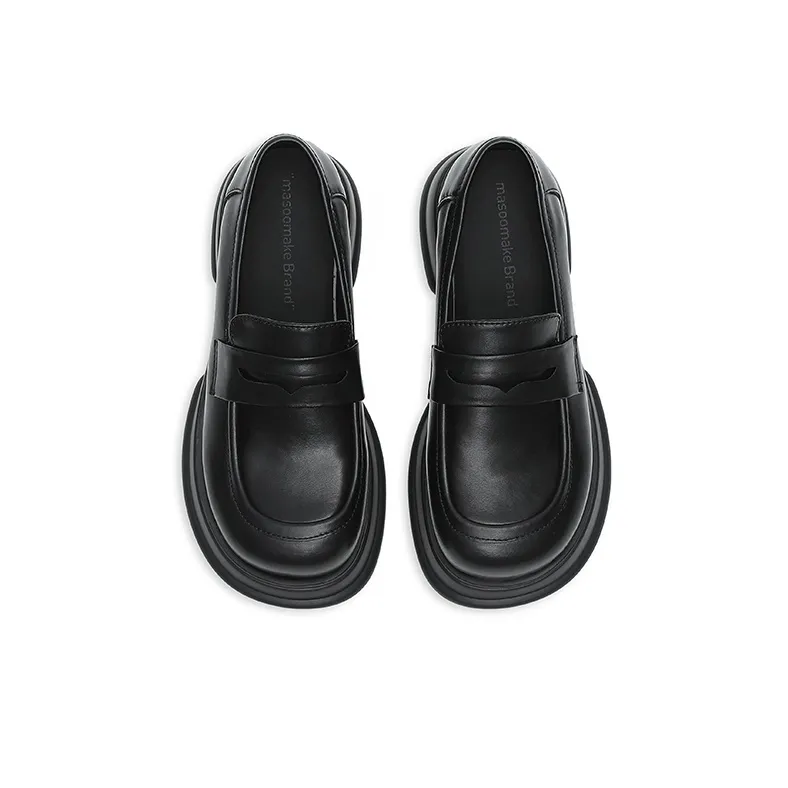 MASOOMAKE Loafers Women's Low Top Black/Ecru/Brown-4