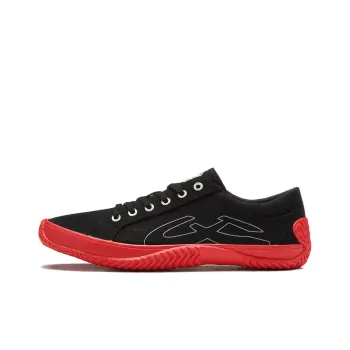 URBANHOOD 5770 Collection Low Top Canvas Shoes Unisex Black Red