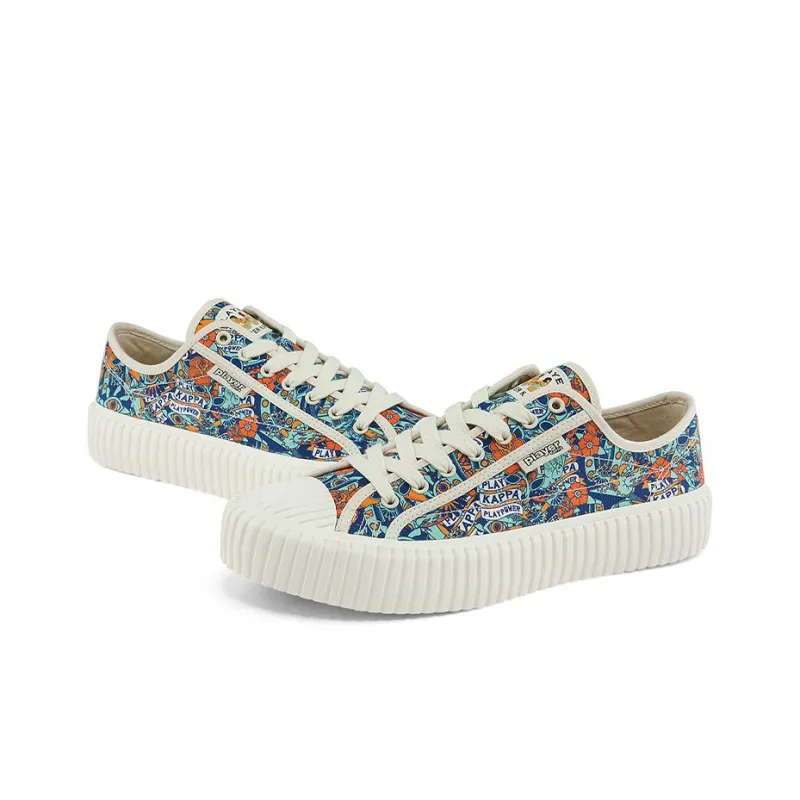 Kappa Non-slip Lightweight Low-Top Canvas Shoes Unisex White Multicolor-3