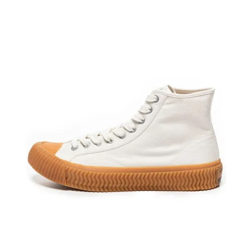 Excelsior Canvas Shoes Unisex High Top Steam White/Caramel