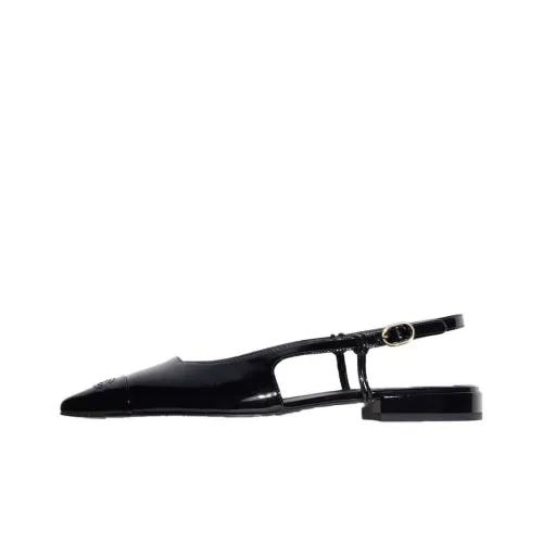CHANEL Flat Shoes Women's Black