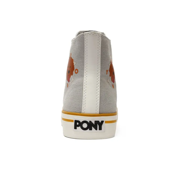 PONY Shooter Abrasion Resistant High Top Canvas Shoes Unisex Gray-3