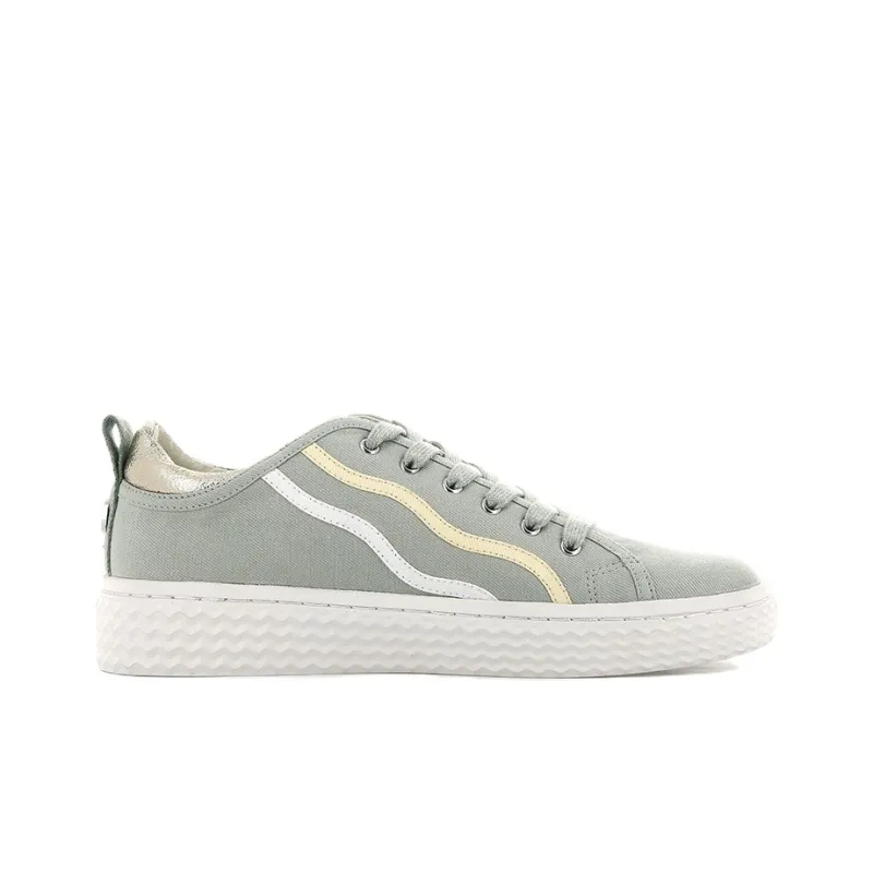 Palladium Tempo 02 CVS Anti Slip And Wear Resistant Breathable Low Top Canvas Shoes Women's Mustard Green-1