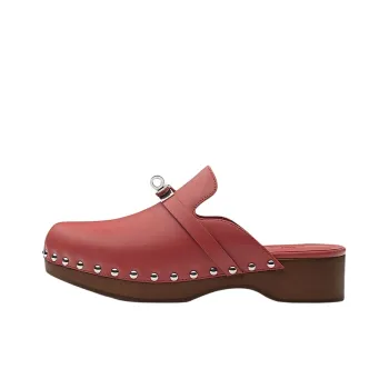 HERMES Carlotta Quiet Wrap-toe Slippers Women's Pink