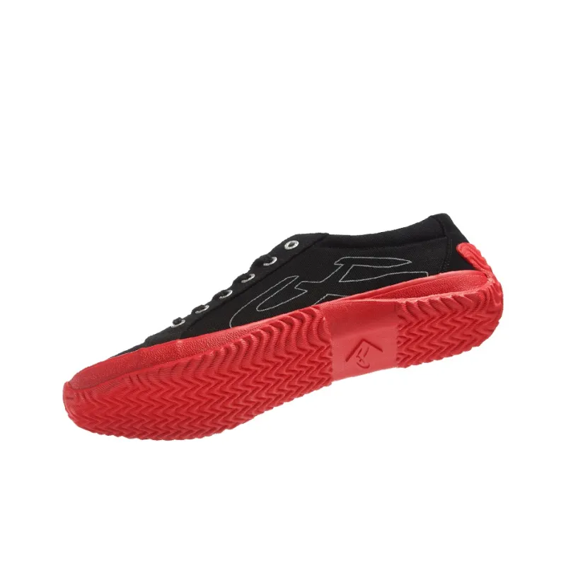 URBANHOOD 5770 Collection Low Top Canvas Shoes Unisex Black Red-1