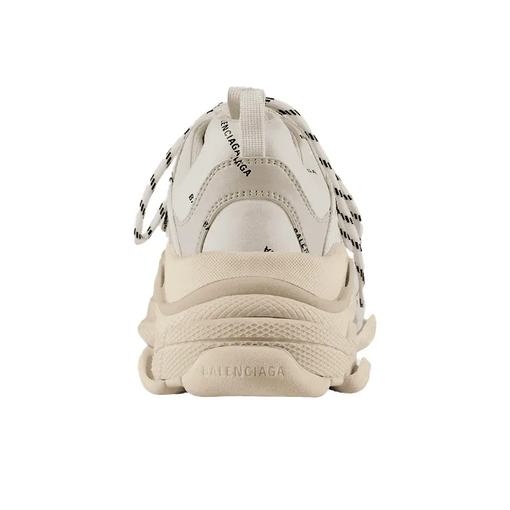 Balenciaga All Over Logo Triple S Beige Black-4