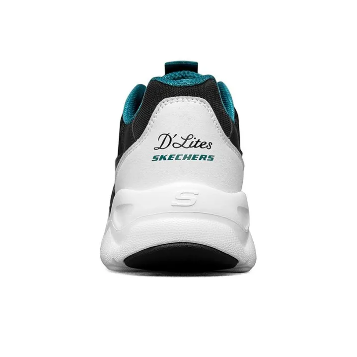 Skechers D'Lites Airy Low Top Running Shoes White/Black/Green Women's-3