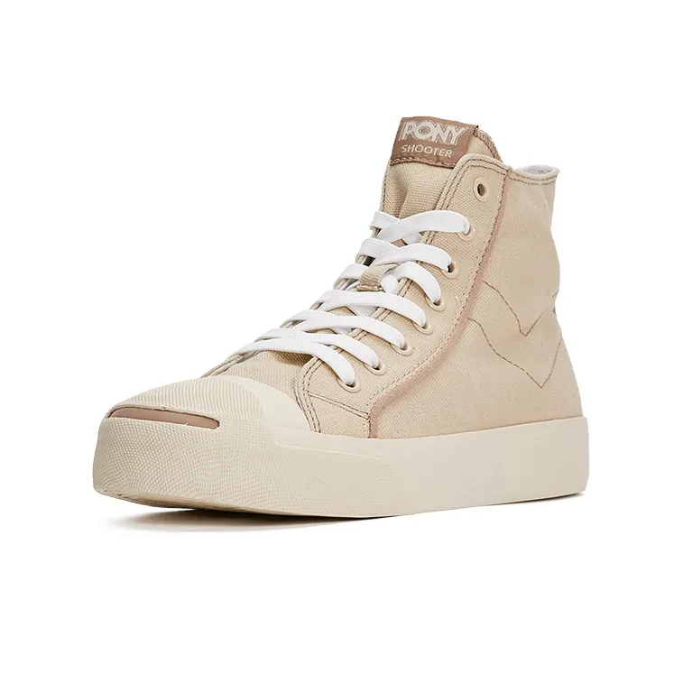 PONY Shooter K Abrasion Resistant High Top Canvas Shoes Unisex Ecru-1