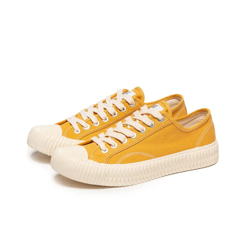 EXCELSIOR Height Increasing Wear Resistant Breathable Slip Resistant Low Top Canvas Shoes Unisex Bright Yellow-1