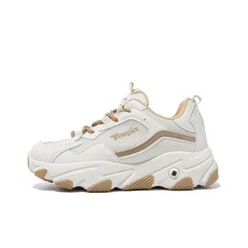 TUOPIN Durable Lightweight And Breathable Low Top Chunky Sneakers Women's Beige Brown
