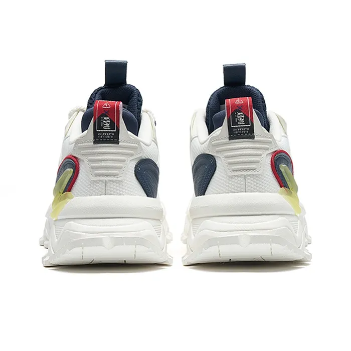 XTEP Shanhai Collection Cushioning Anti Slip Wear Resistant Breathability Low Top Chunky Sneakers Men's White Blue-2