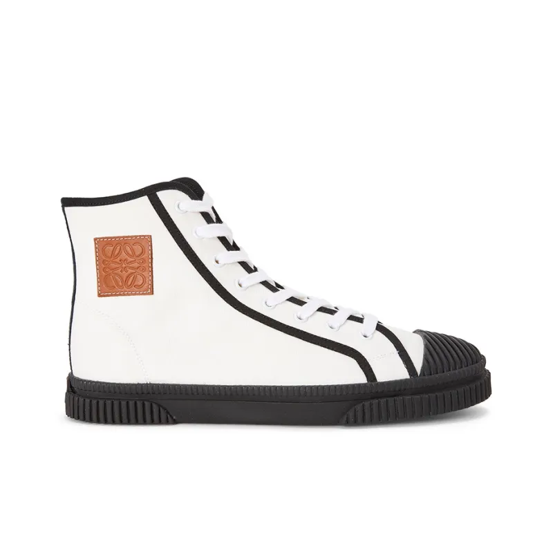 LOEWE Slip Resistant, Abrasion Resistant, Lightweight High Top Canvas Shoes Men's Cotton White-1