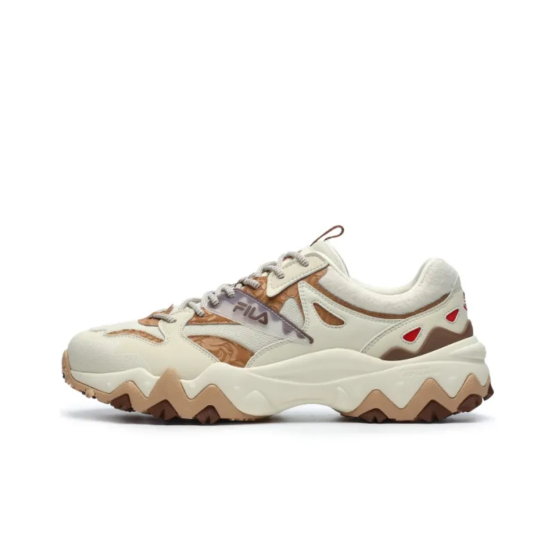 FILA Oakmont 2 Tiramisu Slip-Resistant Abrasion-Resistant Lightweight Low-Top Chunky Sneakers Men's Cloud Brown-1
