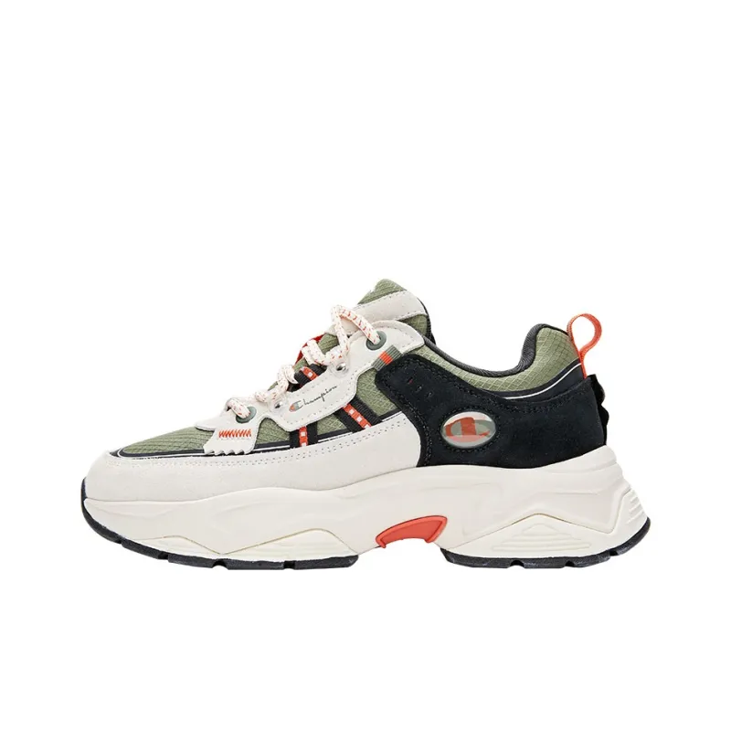 Champion Cushioning Wear Resistant Low Top Chunky Sneakers Men's White Black-0