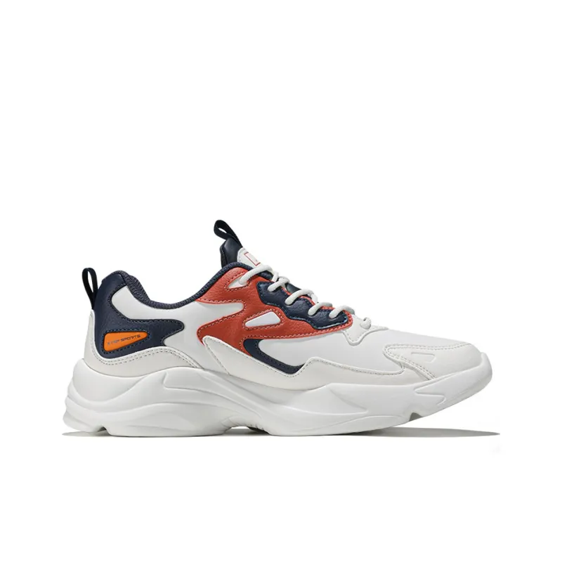 XTEP Chunky Sneakers Men Low Top White/Red/Blue-1