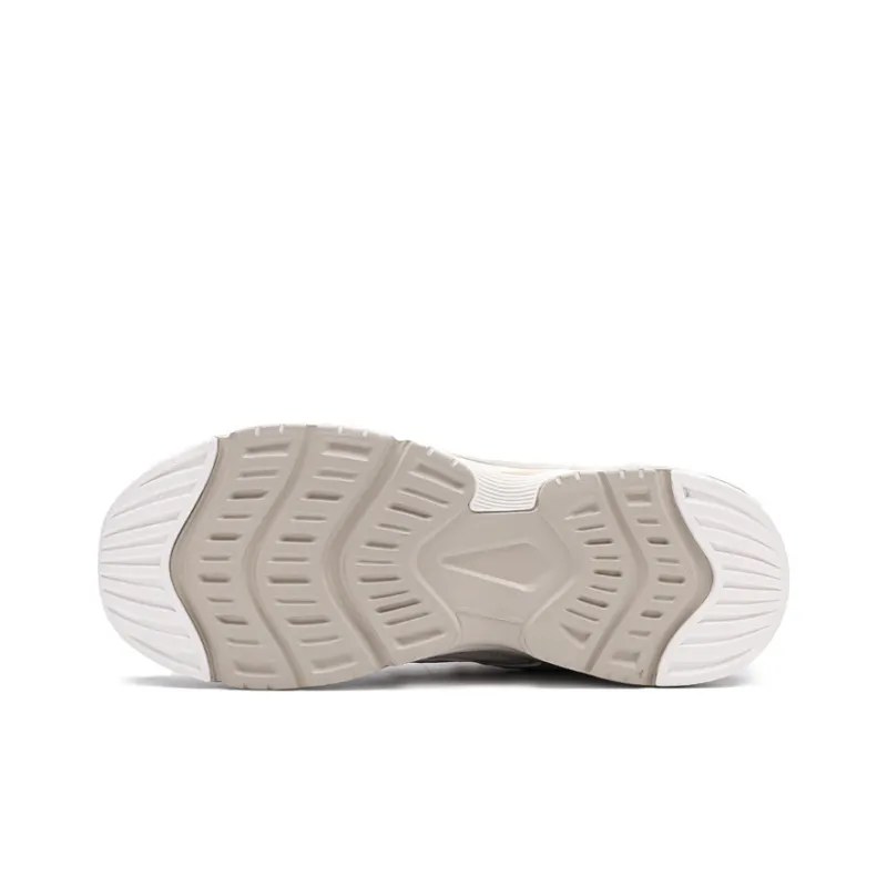 Warrior Anti Slip Wear Resistant Low Top Chunky Sneakers Unisex Khaki Gray-4