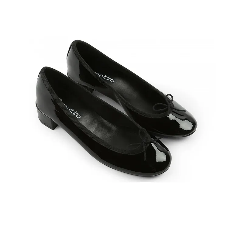 Repetto Lou Chunky Heel High Heels Women's Black-1