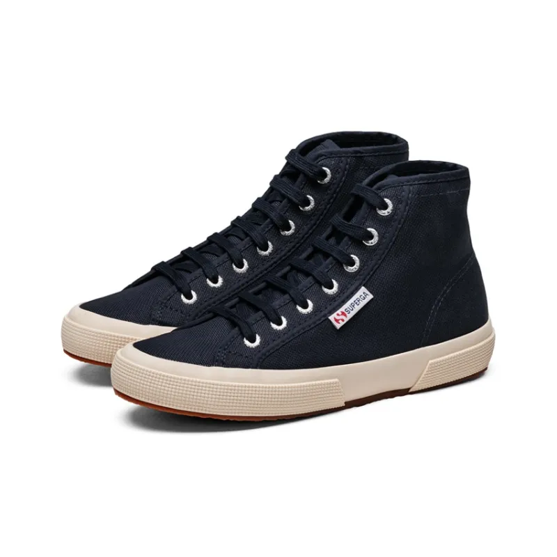 SUPERGA Canvas Shoes Unisex High-Top Navy Blue-2