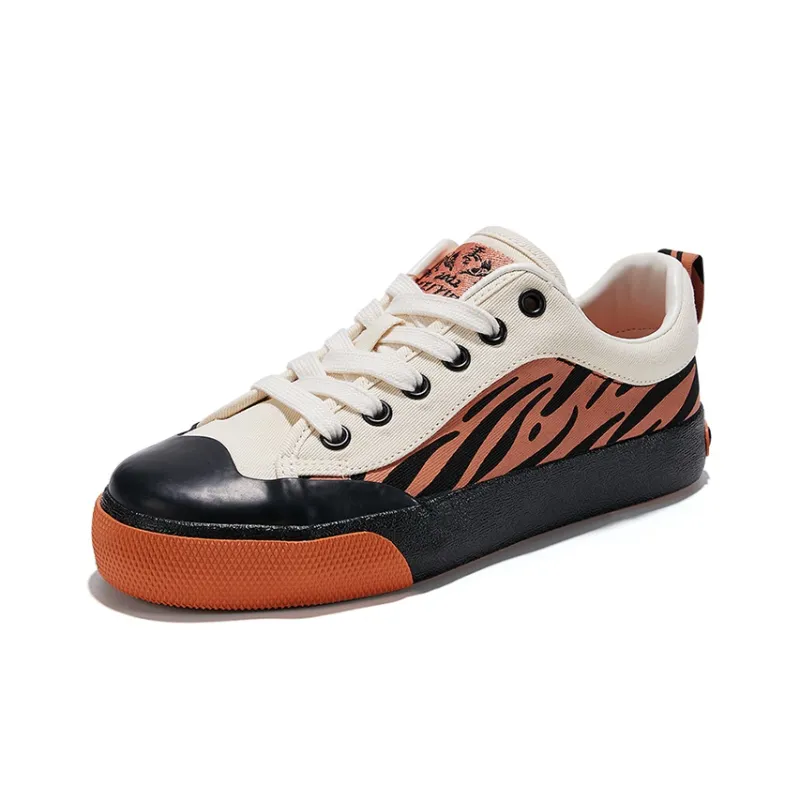 Feiyue Anti-Slip And Wear-Resistant Breathable Low-Top Canvas Shoes Unisex Beige/Orange/Black-1
