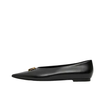 Burberry TB Logo Pointed Toe Flat Black Women's