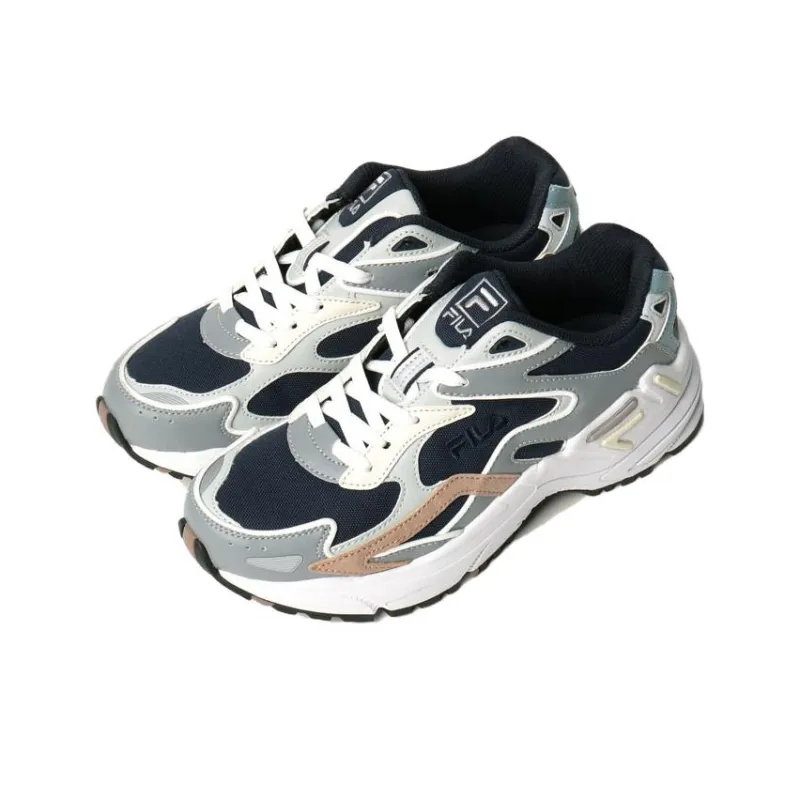 FILA Catapult Catapult Anti-Slip Wear-Resistant Low-Top Chunky Sneakers Unisex White Blue Beige-1