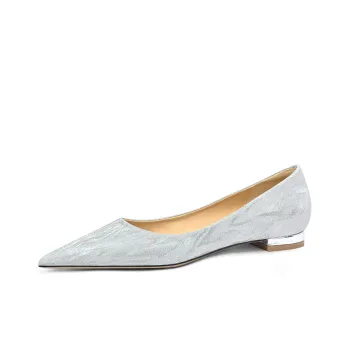 Lily Wei Moon White Casual Single Shoes Women's Silver
